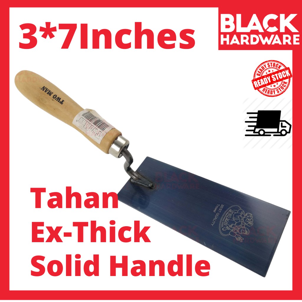 Black Hardware TwoMen Square Blue Metal Cement Wall Paint Brick Trowel Scrapper Batu Bata Pasir Cement Block Tool Handle