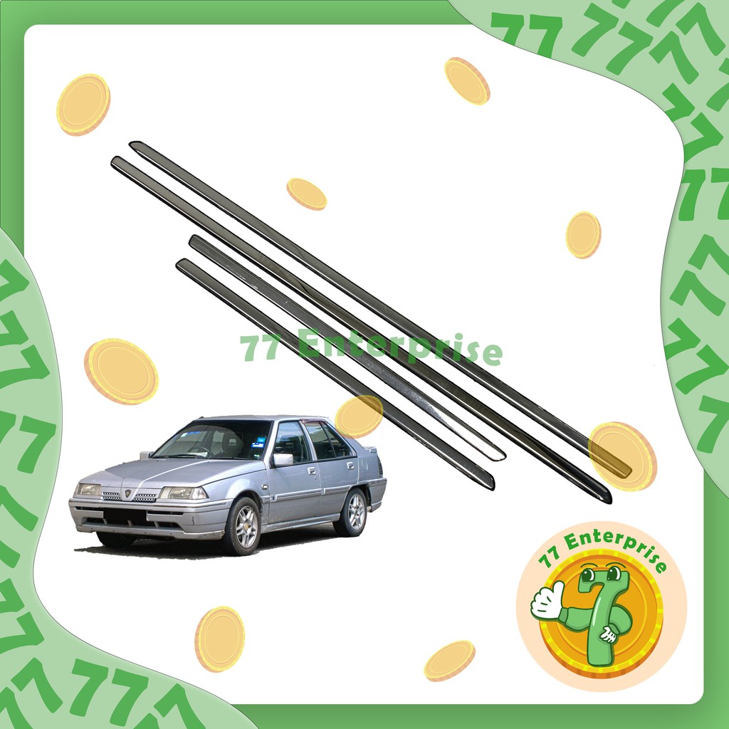(4 PCS) PROTON SAGA ISWARA LMST CHROME Door Belt Moulding / Window Trim
