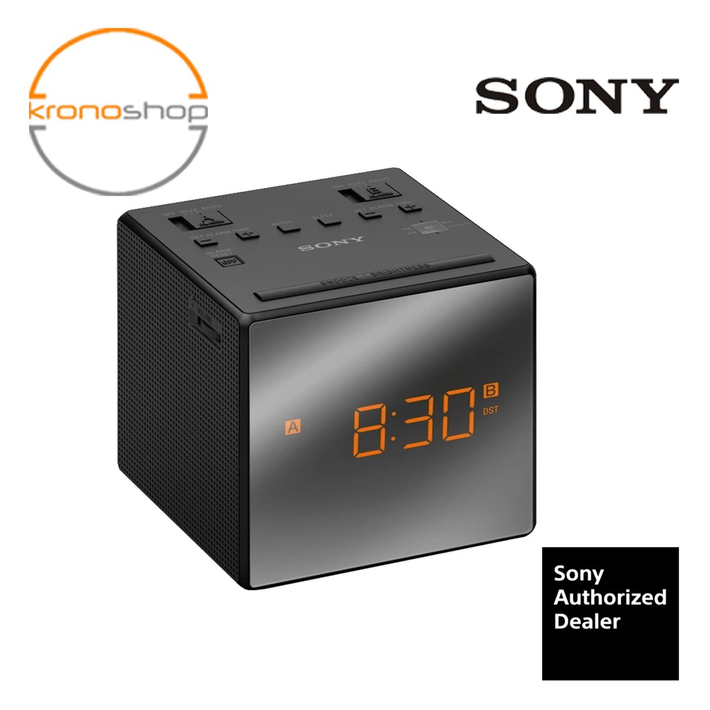 Sony Radio Alarm Clock LCD Display AM/FM Analog Tuner Dual Alarm ICF