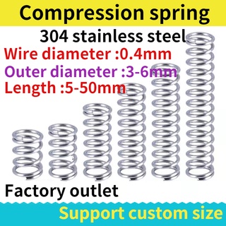 10pcs 304 stainless steel compression spring Wire Diameter 0.2mm OD 1.5~4mm 