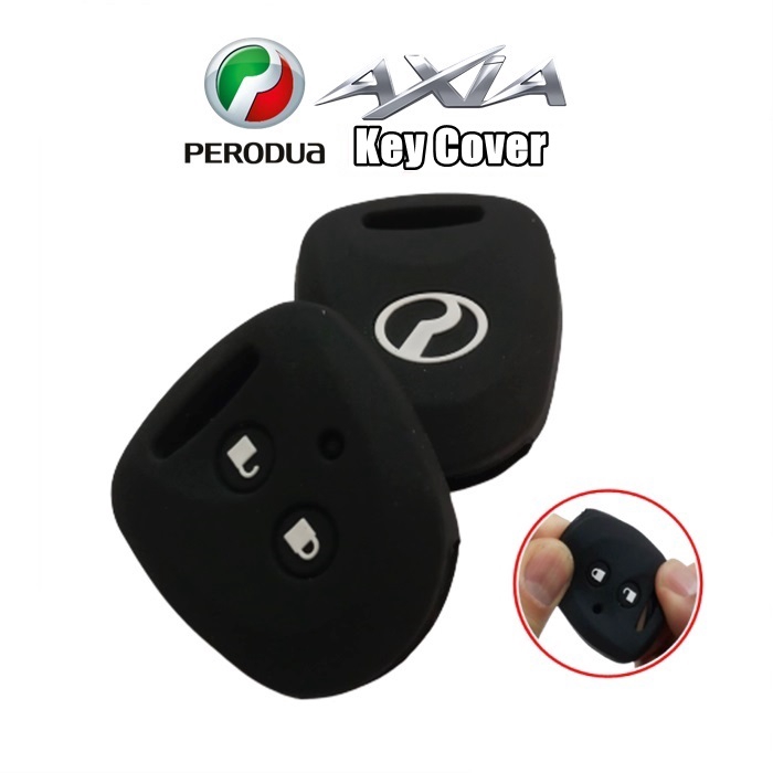 Sarung kunci kereta Pure Silicone Key Cover Case Perodua Axia 2 Button