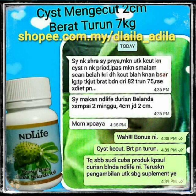 Kapsul Daun Durian Belanda Ndlife Shopee Malaysia