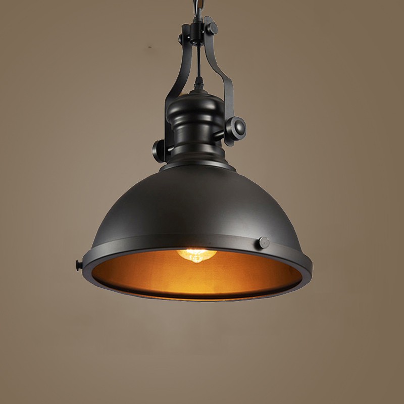 Black retro industrial vintage pendant lamp chain loft dinging room droplight ceiling hanging lights iron lampshade metal headlight kitchen lighting fixtures adjustable ceiling lights