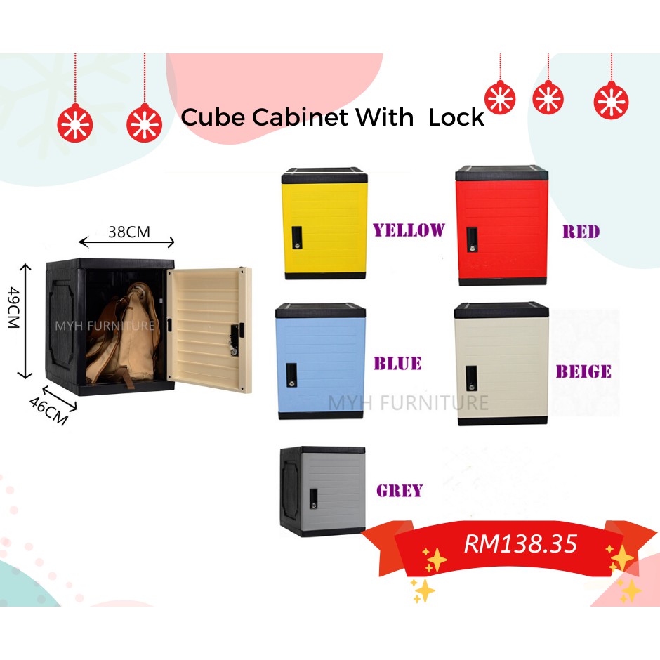 CUBE WITH LOCK / PLASTIC LOCKER / STACKABLE LOCKER / PLASTIC