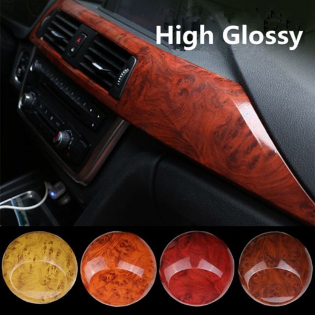 30cm*100cm 6d 5d Wooden Auto Decal Roll Car Vinyl Sticker Wood Grain High Glossy Film Wrap