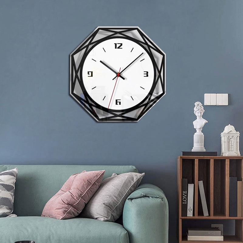 Silent Large Acrylic Wall Clock 3d Digital Modern Design Black Quartz Ikea Home Deco Time Shopee Malaysia