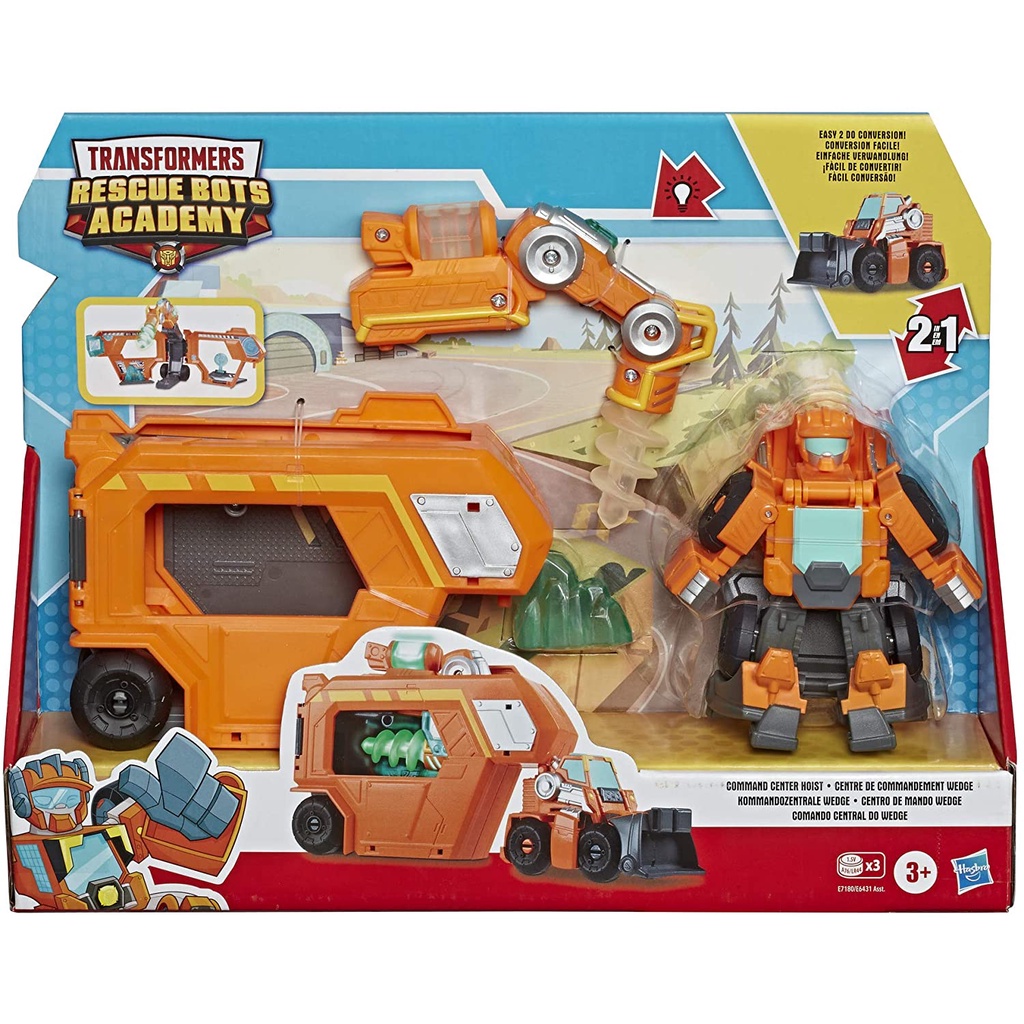 Transformers Playskool Heroes Rescue Bots Academy Command Center Hoist -- Converting Action Figure Toy with Trailer