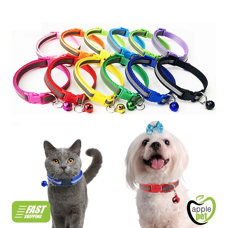 ⚡️Ready Stock⚡️ Color buckle reflective 1.0 patch cloth collar collar pet dog cat collar