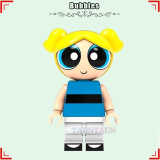 The Powerpuff Girls Action Comedy Cartoon Anime Movie Compatible With Lego Minifigures Blossom Buttercup Bubbles Animal Eik Machairodus Brown Wolf Goblin King Black Panther Leopard Tiger White Tig Camel Elephant Cougar Building