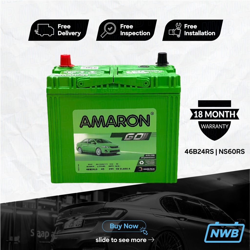NW AMARON GO NS60L | 46B24L | 46B24LS Car Battery NS60L Bateri Kereta