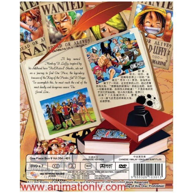 Anime Dvd One Piece Box 8 Vol 354 401 Shopee Malaysia