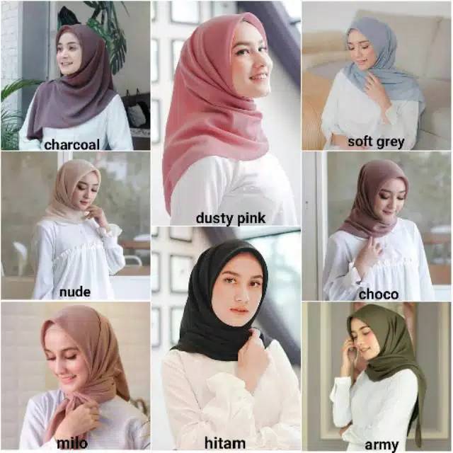 Hijab Segiempat Bella Square Hijab Segi Four Bella Square Plain Pollycotton Shopee Malaysia