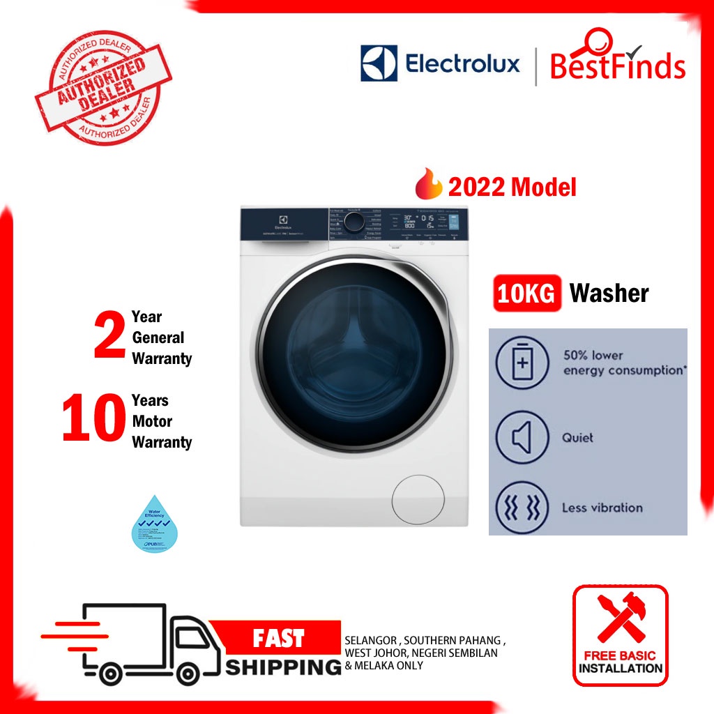 (2022) Electrolux 10kg Inverter UltimateCare 700 front load washing