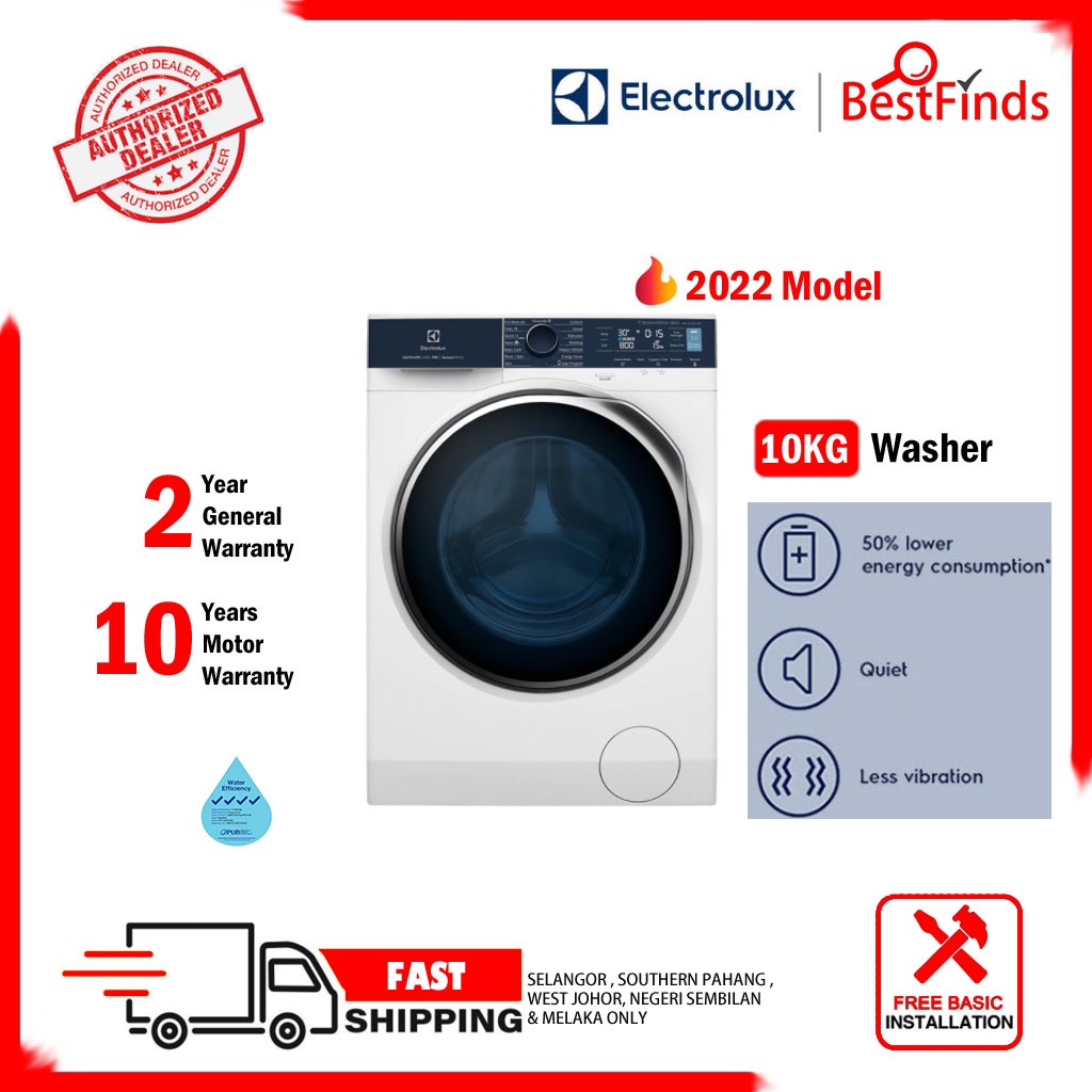 (2022) Electrolux 10kg Inverter UltimateCare 700 front load washing ...