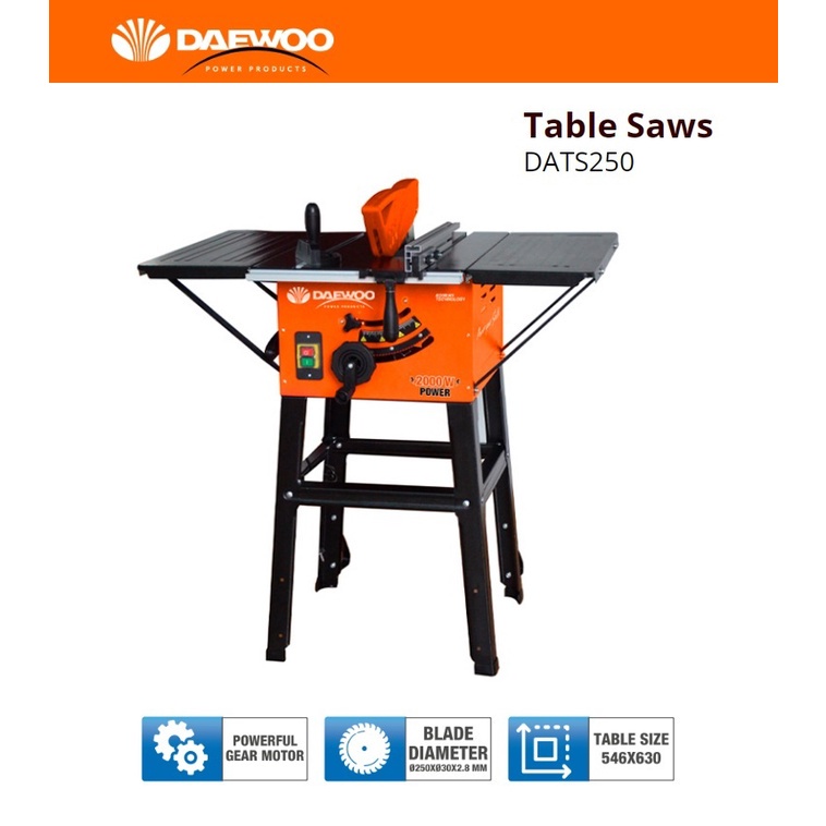 Daewoo 2000W (250mm) 10inch Table Saw Machine Shopee Malaysia