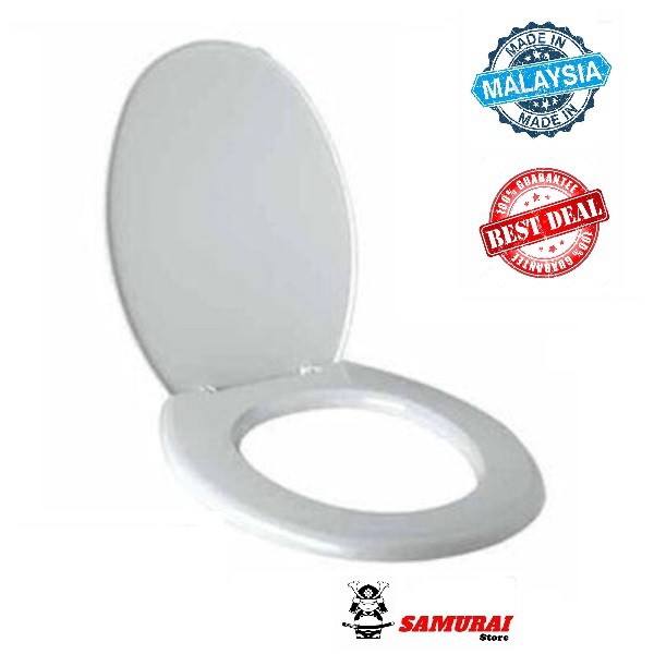 Plastic Toilet Seat With Full Cover Toilet Bowl Toilet Seat Cover White (Made in Malaysia