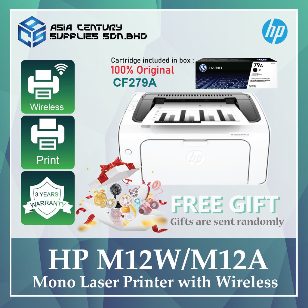 hp laserjet pro m12w single function laser printer