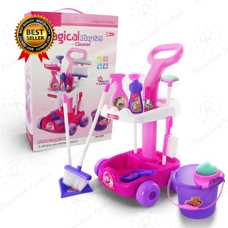 kids cleaning cart