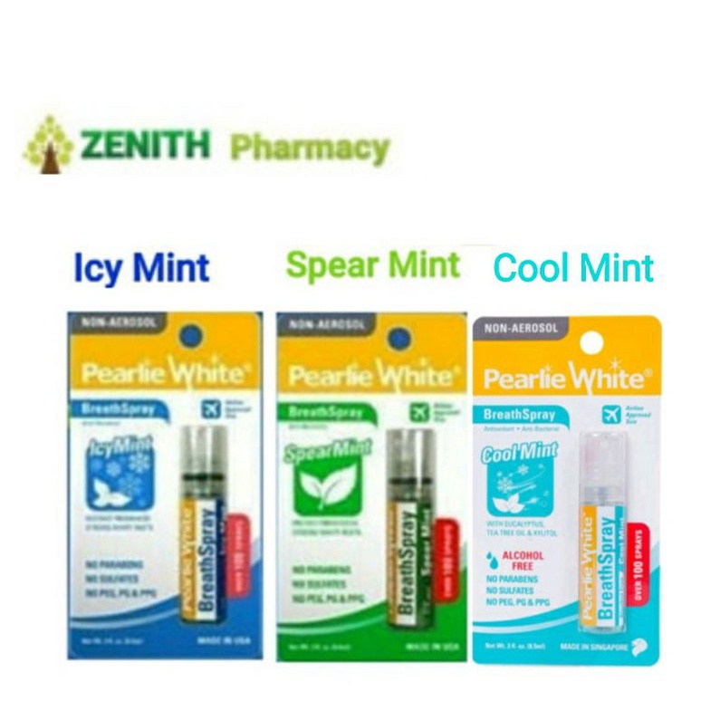 Pearlie White Exp:08/2025 Breath Spray 8.5ml IcyMint/ SpearMint