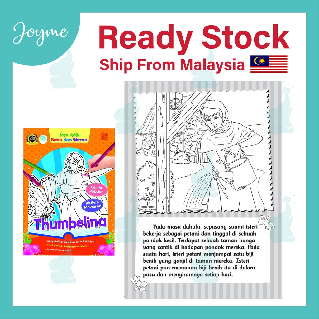 Buku Mewarna Dan Cerita Jom Adik Baca u0026 Warna  Shopee Malaysia