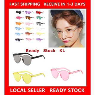 2021 Ready Stock Local Seller QQBaby Latest Fashion Round Candy Lens Frameless Sunglasses Women/Men For Girls