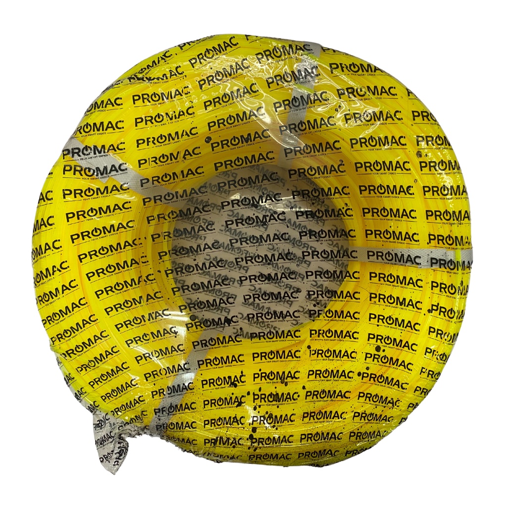PROMAC 5KG 2.6MM SPOOL SQUARE CUT YELLOW NYLON TRIMMER LINE / TALI MESIN POTONG RUMPUT WARNA KUNING