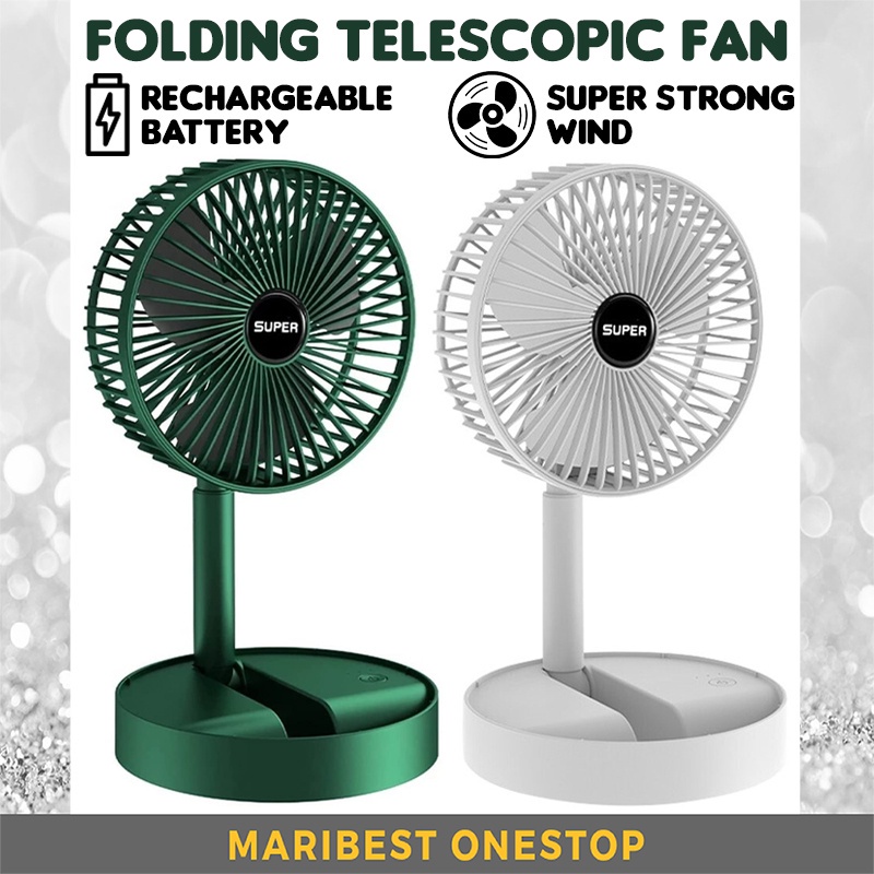 TELESCOPIC FOLDING FAN MINI WIRELESS FAN STRONG WIND MINI FAN RECHARGEABLE BATTERY KIPAS MINI