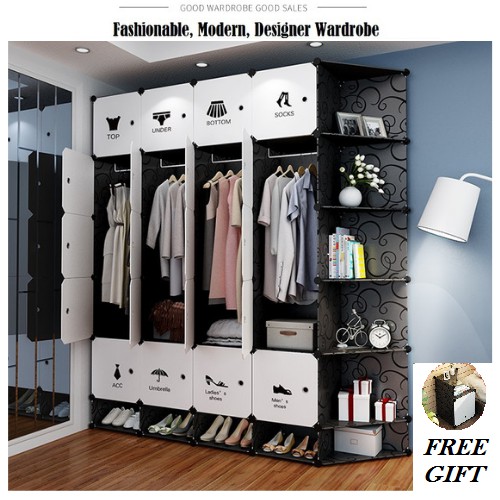 Simple Modern Wardrobe Cabinet Bedroom Wardrobe Shopee