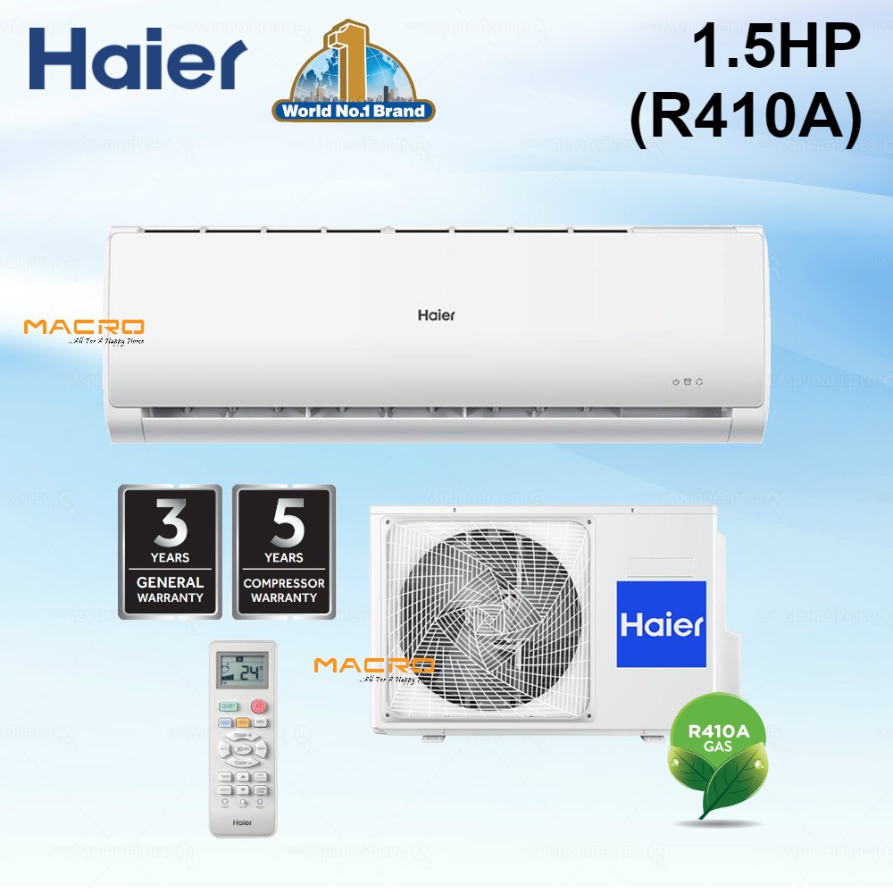 Ready Stock 15hp Haier Hsu 12lta18 15hp Air Conditioner R410a Wall Non Inverter Aircond 1978