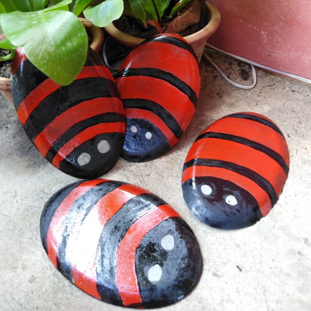 Kumbang hiasan taman rumah  merah  hitam  Shopee Malaysia