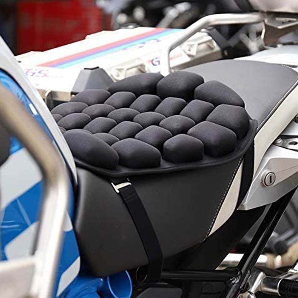 Motorcycle Air Seat Cushion ， Rear or Small Seat Size Extends Ride time and Increases Circulation，for Comfortable Travel Pressure Relief 11.5 x 9 Black 