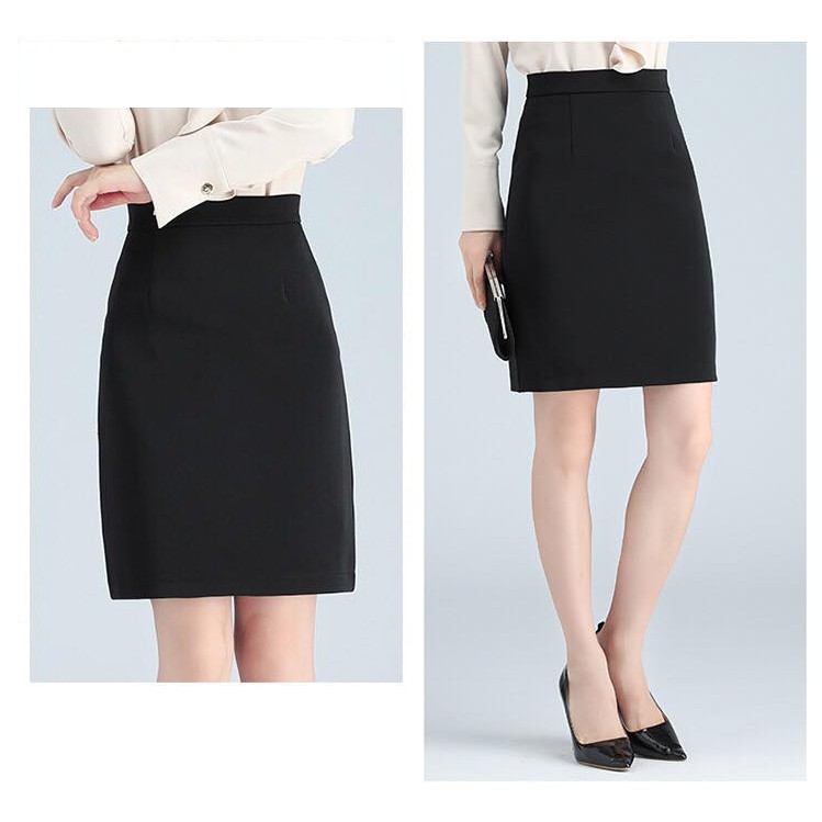 OL High Quality Office Black A-Line Formal Skirt (S-3XL) | Shopee Malaysia