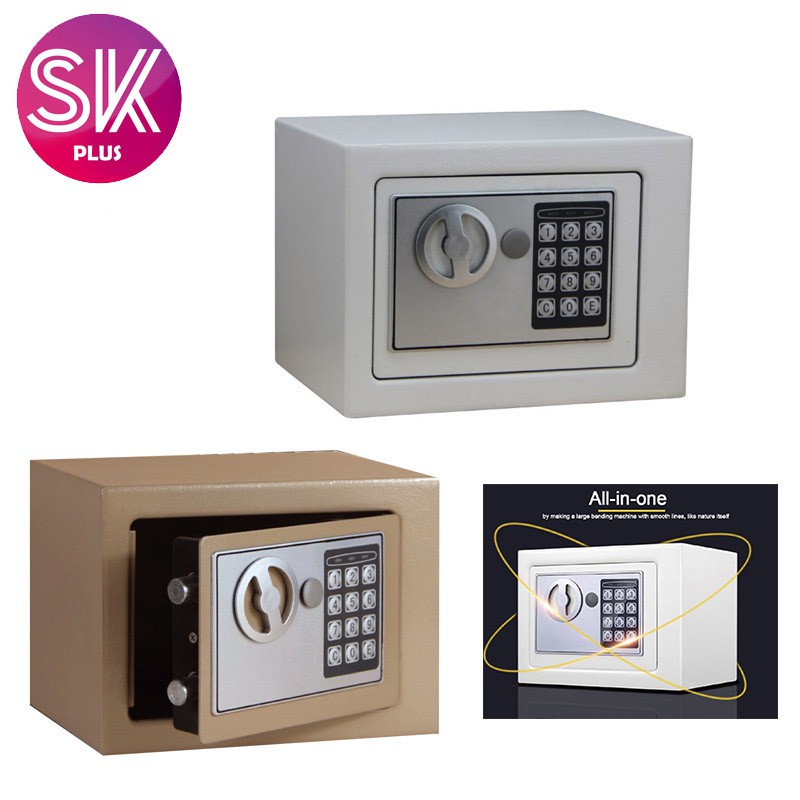 SKPLUS Safe Home Mini Safety Box Into The Wall Electronic Password Safe Deposit Box Office Coffer