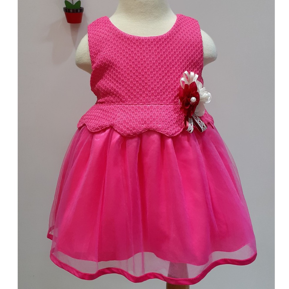Little Cutie BGD340 Gaun Budak Cotton Baby Girl Dress Hot Pink | Shopee ...