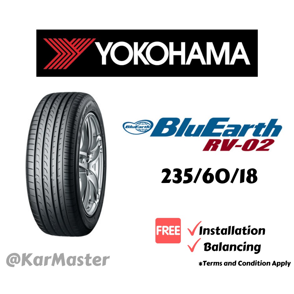 235 60 18 Yokohama Bluearth Rv02 With Installation Shopee Malaysia