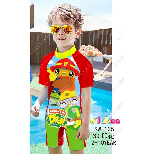 Short Sleeves Kids Swimwear Swim Suit Baju Renang-SW135 DIDI & FRIENDS