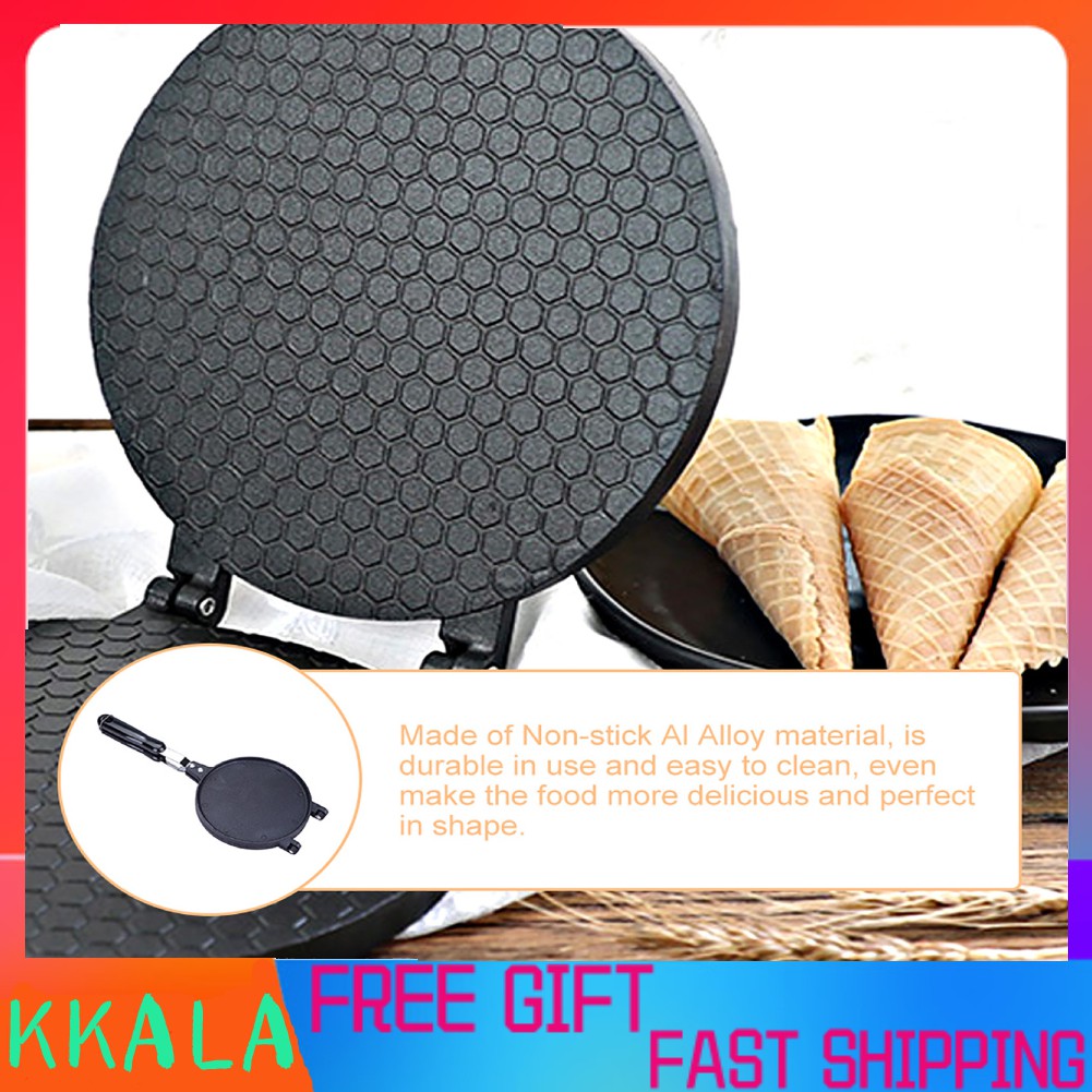 🔥READY STOCK🔥Kkala Nonstick Waffle Maker Omelet Egg Roll Cake Cone Baking Pan Mould Tools Crispy  38.5 x 17cm DIY Crisp Egg Roll Ice Cream Waffle Maker Non-Stick Egg Roll Pan Household Kitchen Nonstick Waffle Cone Waffle Cone Maker