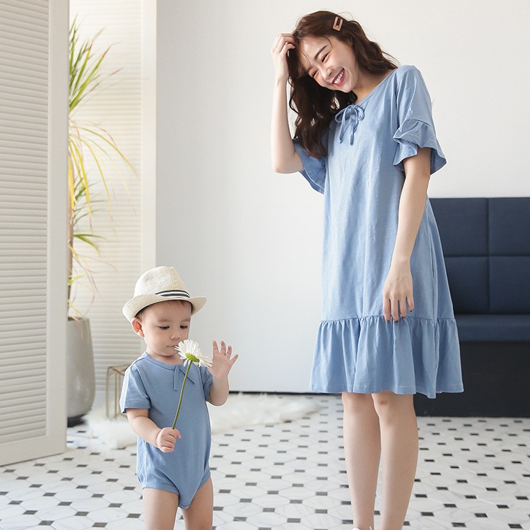 mom and baby boy matching dresses