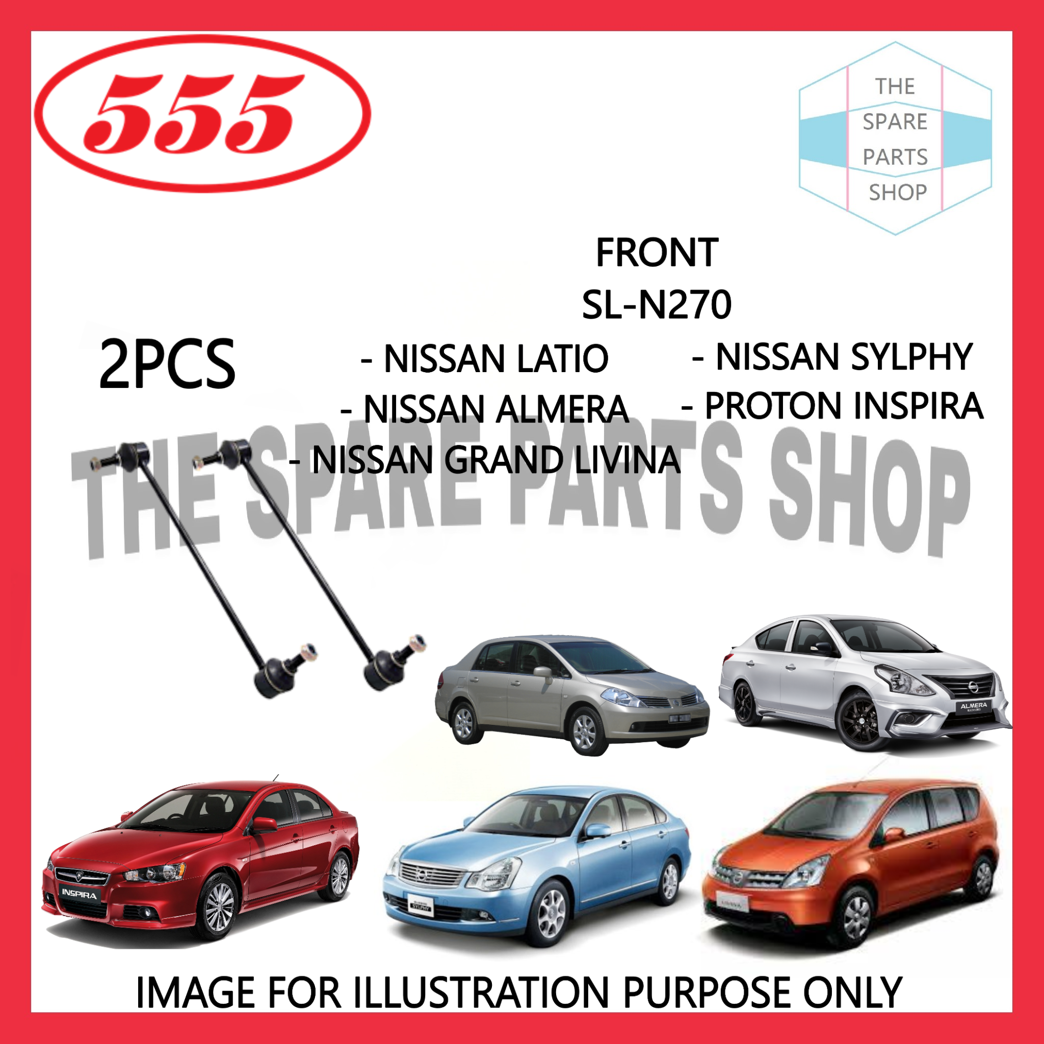 Nissan Latio Almera Grand Livina Sylphy Proton Inspira Front Absorber Link Stabilizer Link Rh Lh Brand 555 Sl N270 Shopee Malaysia