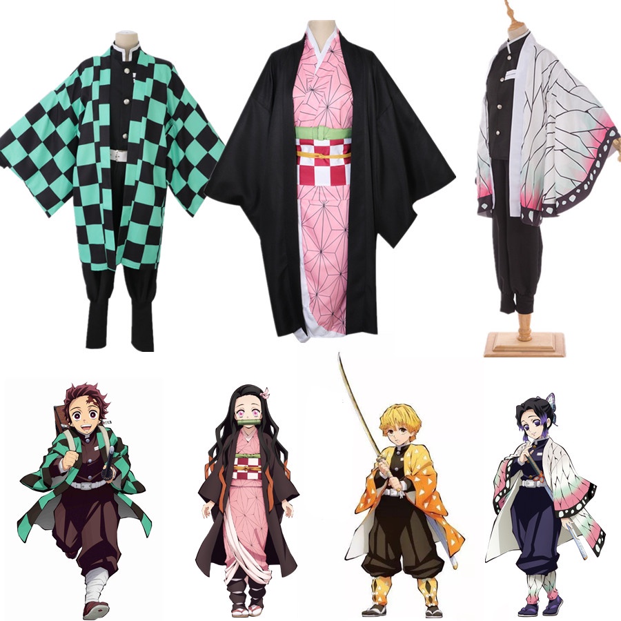 Anime Demon Slayer Cosplay Costume Kamado Tanjirou Nezuko Kimetsu Women  Kimono Set Halloween Uniform Men | Shopee Malaysia