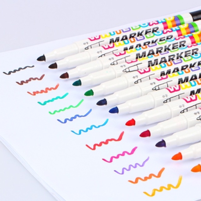 12 Colors White Board Maker Pen Whiteboard Marker Liquid Chalk Erasable ...