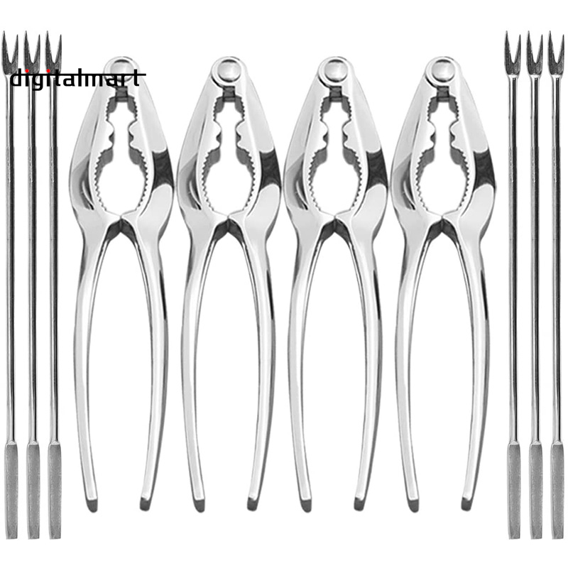 ★Seafood Tools Set Nut Crackers of 10 Pcs Seafood Opener Tool Set, 4 Pcs Crab Crackers and 6 Pcs Seafood Forks