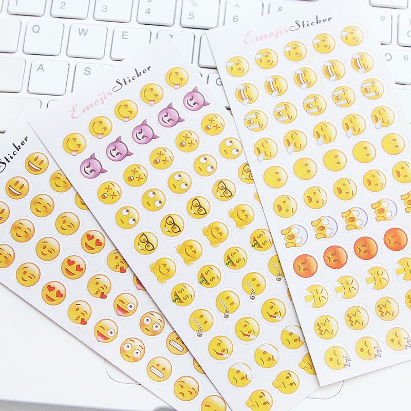 12 Sheets/set hot popular stickers Emoji smile face stickers Twitter Ins toys