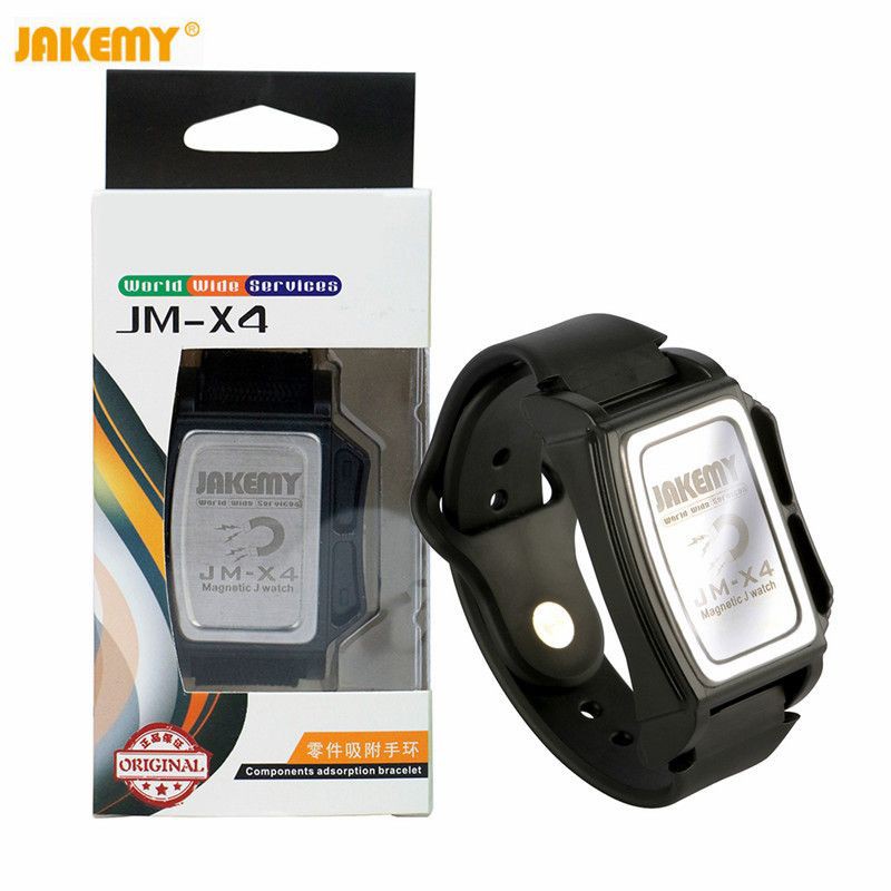 JAKEMY JM-X4 Magnetizer Demagnetizer Tool Powerful Magnetic Wrist Band Wristband Hold Small Screws Adsorption Bracelet