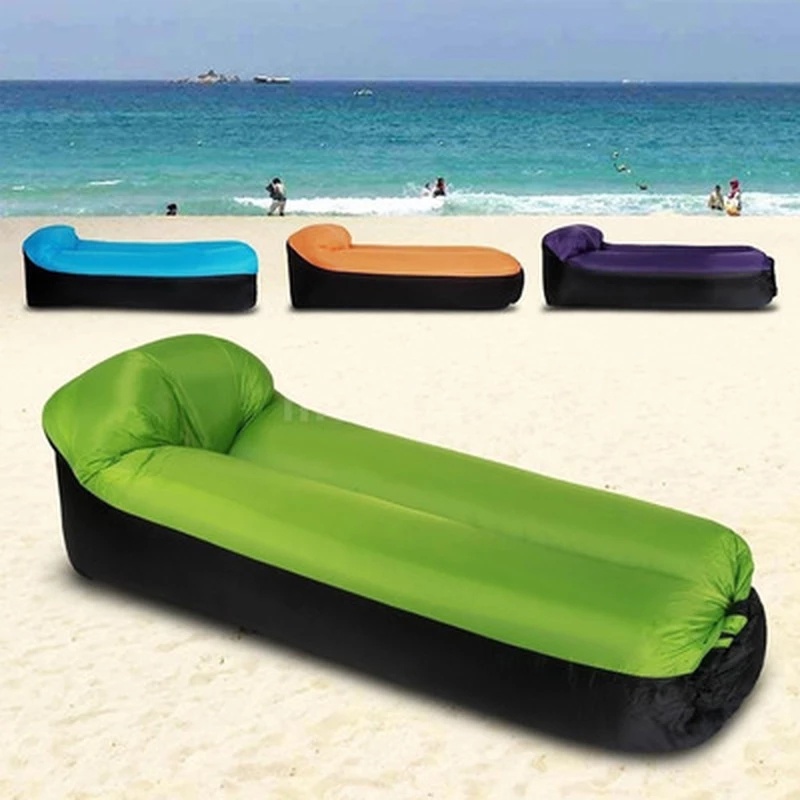 Adult Beach Lounge Chair Inflatable Sofa Fast Folding Camping Sleeping Bag Waterproof Bag Lazy Camping Sleeping Bags Air