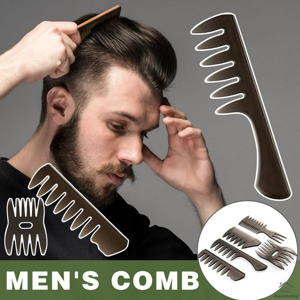 Men Hair Comb, Pcs Professional Barber Accessories Retro Styling Comb Set  Great For All Hair Types | Th Wide Tooth Hair Comb Salon Barber Hair Comb  Reduce Hair Loss Hair Care Tool (