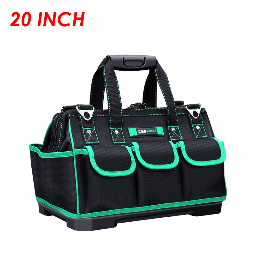 16 / 20 / 23 Inch ABS Based Canvas Large Capacity Heavy Duty Tool Multi-Compartment Bag Tool Storage Bag Green DIY 重型工具包