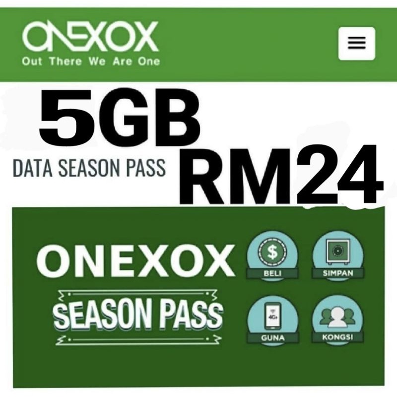 Onexox Xox Season Pass 5gb Data Internet Shopee Malaysia