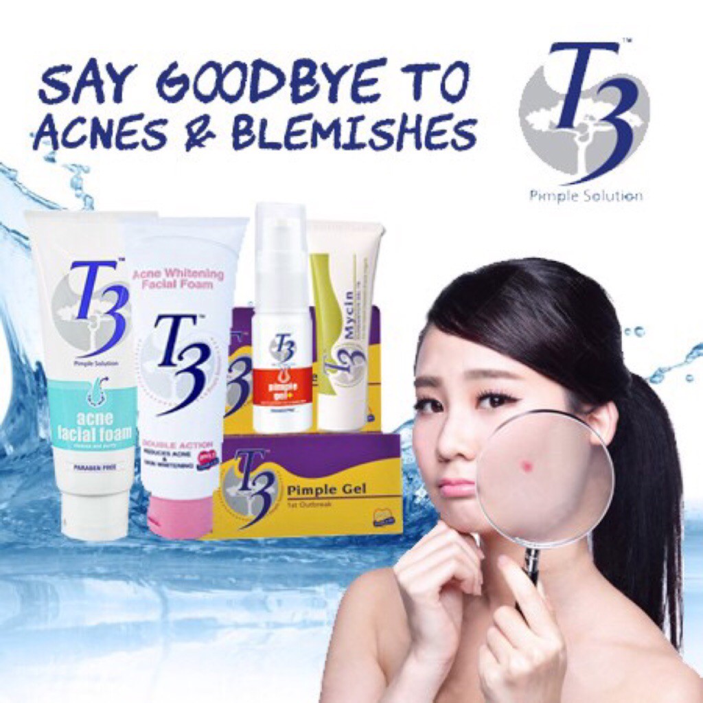 t3 acne whitening facial foam