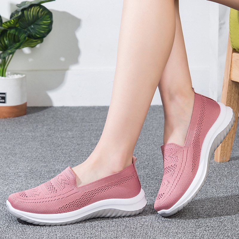Kasut Sport Women's Flying Woven Casual Shoes Breathable Comfortable ...